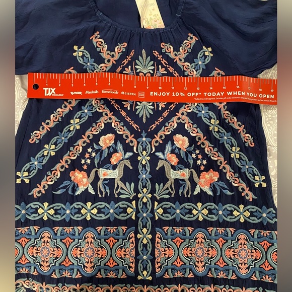 JOHNNY WAS Lina Scalloped Embroidered Tunic Top XS - Picture 3 of 7